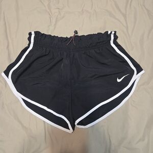 Nike Women's Black Athletic Shorts With Ruffle Elastic Waistband